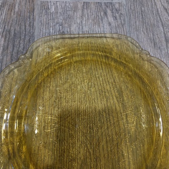 Vintage Federal Glass Recollection Madrid Amber Glass Dinner Plate Sugar Bowl - Picture 5 of 14